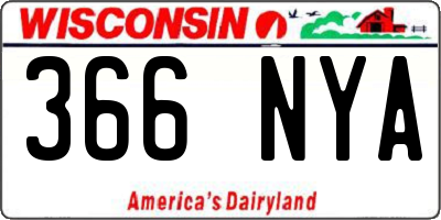 WI license plate 366NYA