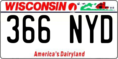 WI license plate 366NYD