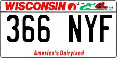 WI license plate 366NYF