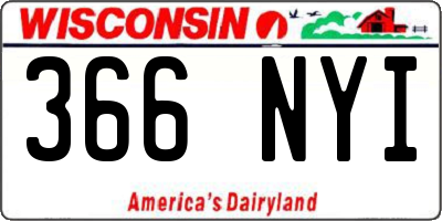 WI license plate 366NYI