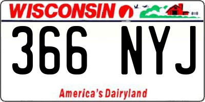 WI license plate 366NYJ