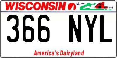 WI license plate 366NYL