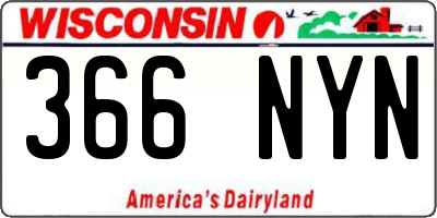 WI license plate 366NYN