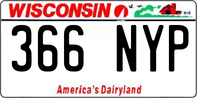WI license plate 366NYP