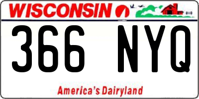 WI license plate 366NYQ