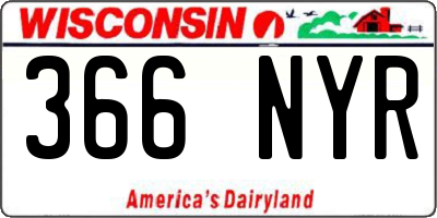 WI license plate 366NYR