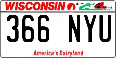 WI license plate 366NYU