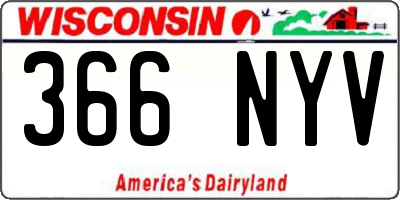 WI license plate 366NYV