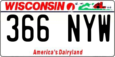 WI license plate 366NYW