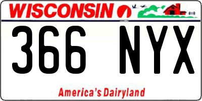 WI license plate 366NYX