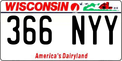 WI license plate 366NYY