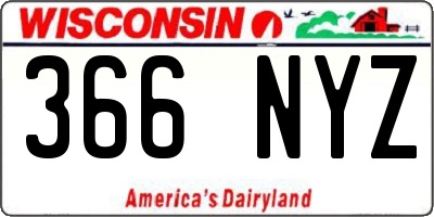 WI license plate 366NYZ