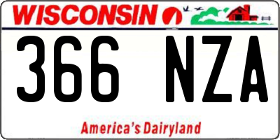 WI license plate 366NZA