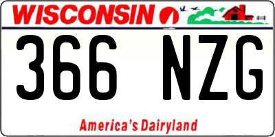 WI license plate 366NZG