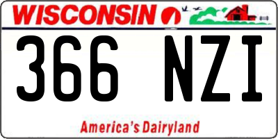 WI license plate 366NZI