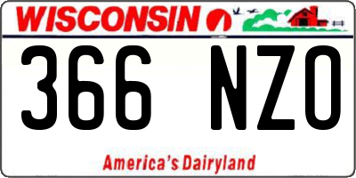 WI license plate 366NZO