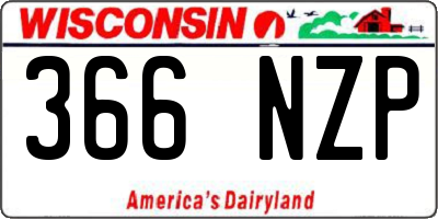 WI license plate 366NZP