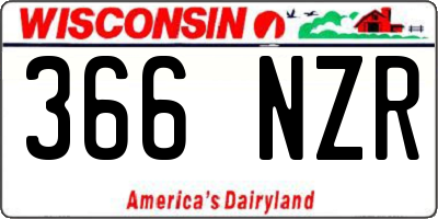 WI license plate 366NZR