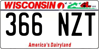 WI license plate 366NZT