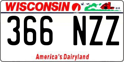 WI license plate 366NZZ