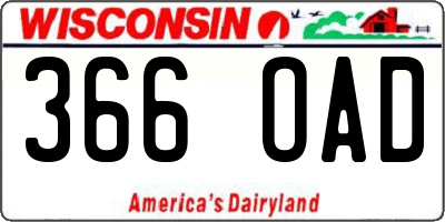 WI license plate 366OAD