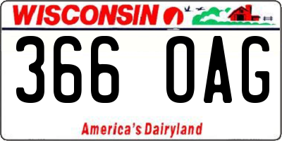 WI license plate 366OAG