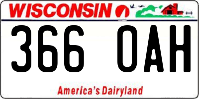 WI license plate 366OAH