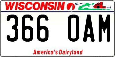 WI license plate 366OAM