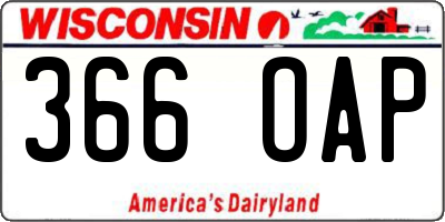 WI license plate 366OAP