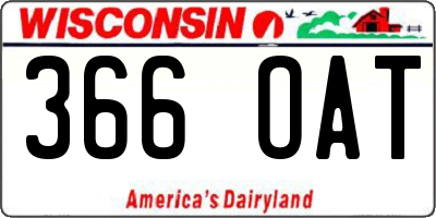 WI license plate 366OAT