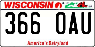 WI license plate 366OAU