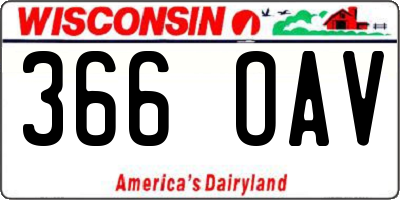 WI license plate 366OAV