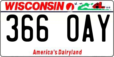 WI license plate 366OAY