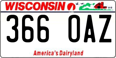 WI license plate 366OAZ