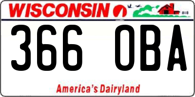 WI license plate 366OBA