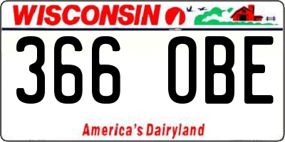 WI license plate 366OBE