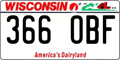 WI license plate 366OBF