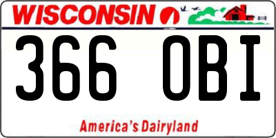 WI license plate 366OBI