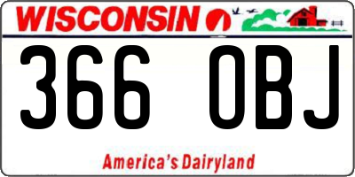 WI license plate 366OBJ
