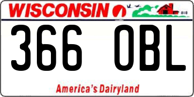 WI license plate 366OBL
