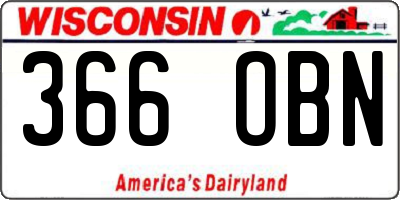 WI license plate 366OBN