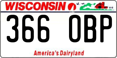 WI license plate 366OBP