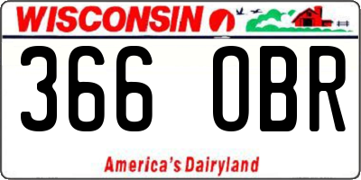 WI license plate 366OBR