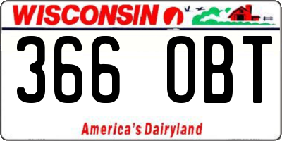 WI license plate 366OBT