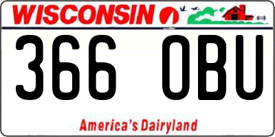 WI license plate 366OBU