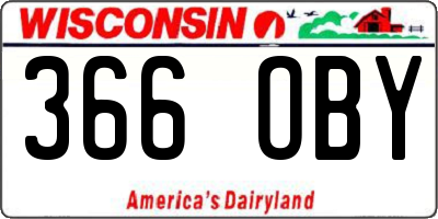 WI license plate 366OBY