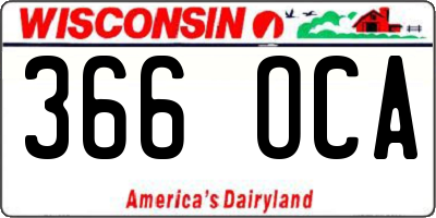 WI license plate 366OCA