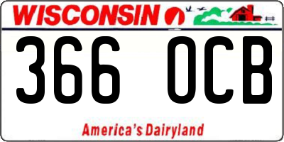 WI license plate 366OCB