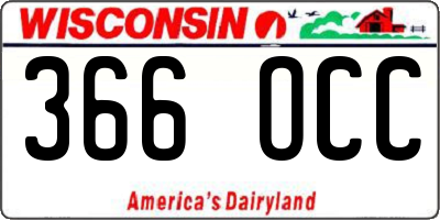 WI license plate 366OCC