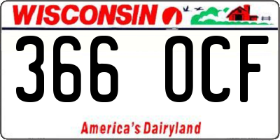 WI license plate 366OCF